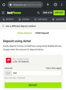 how to deposit on betpawa online